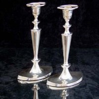 Lot 289 - Pair silver candlesticks