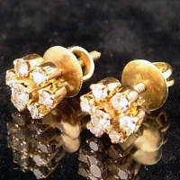 Lot 344 - Pair diamond cluster ear studs