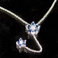 Lot 415 - Platinum sapphire and diamond necklace
