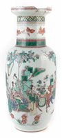 Lot 48 - Chinese famille verte rouleau vase