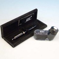 Lot 454 - Montblanc fountain Pen and Montblanc Inkwell.