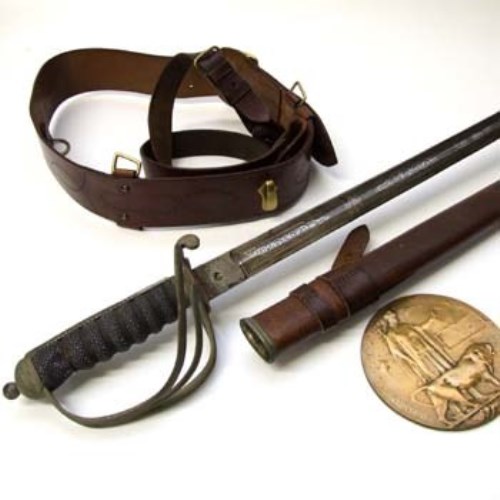 Lot 472 - St. Major T. Wilkinson R.S.M. Sword, medal, Sam