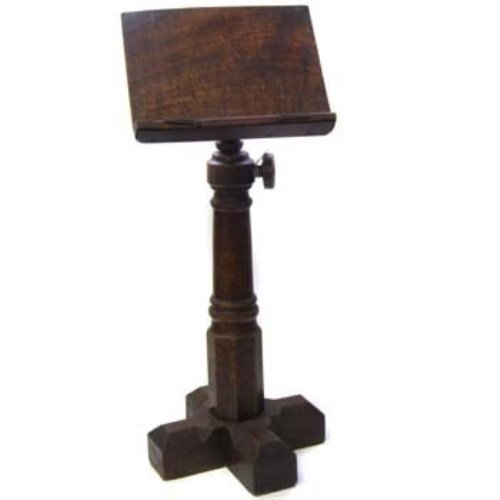 Lot 485 - Oak music stand or lectern dated 1850