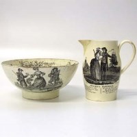 Lot 540 - Cream ware bowl and jug Jemmy’s Farewell