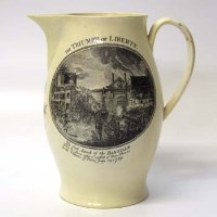 Lot 543 - Cream ware Triumph of Liberty jug