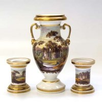 Lot 560 - English porcelain garniture of vases