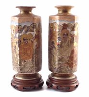 Lot 17 - Pair of Japanese Satsuma vases