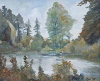Lot 12 - R.O. Dunlop, The Lake, Framfield, Sussex, oil