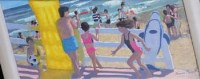 Lot 39 - Andrew Macara, Beach scene with children playing, oil