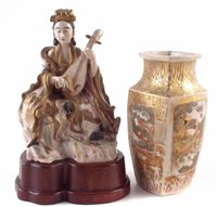 Lot 14 - Japanese Satsuma figure of a female musician