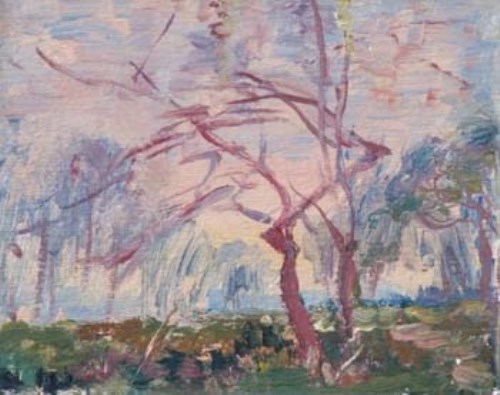 Lot 66 - Marian Kratochwil, wooded landscape, oil
