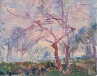Lot 66 - Marian Kratochwil, wooded landscape, oil