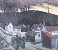 Lot 79 - Fearnside, 20th Century, rural scene with tractor, oil
