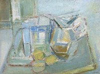 Lot 101 - Anthony Butler, Still life study 1955, oil
