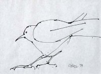 Lot 129 - Geoffrey Key, Blackbird, ink