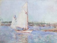 Lot 152 - David M. Sutherland, yachts, watercolour