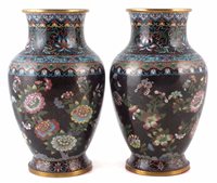 Lot 27 - Pair of Japanese Cloisonné vases