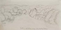 Lot 198 - C. F. Tunnicliffe, Looking up stream from Underleigh Bridge, pencil