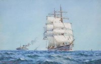 Lot 206 - Sam John Milton Brown, Sail & Steam, watercolour (2)