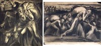Lot 211 - Twentieth century, holocaust drawings, charcoal