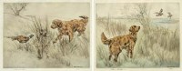 Lot 224 - Henry Wilkinson, sporting dogs, signed coloured etchings (2)