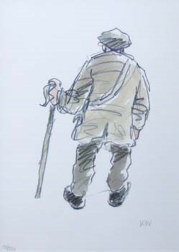 Lot 228 - After Kyffin Williams, Farmer, signed print