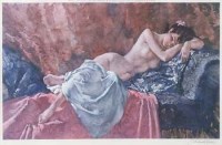 Lot 250 - After W. Russell Flint, Reclining Nude II, signed print