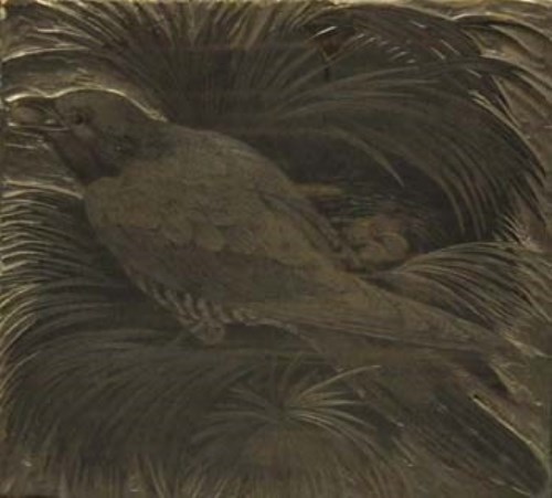 Lot 263 - C.F. Tunnicliffe, cuckoo on the nest, woodblock