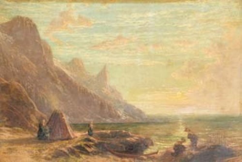 Lot 281 - Charles Pettitt, The Midnight Sun at the North-Cape: Norway, oil