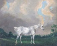 Lot 287 - Early English School, Horse in landscape, oil