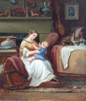 Lot 298 - W. Friston, Mother and child, oil