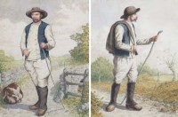 Lot 304 - W.H. Kay, Rural workers, watercolour (2)