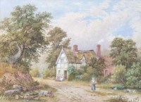 Lot 347 - Cyril Ward, A Quiet Lane in the Welsh Marches twixt Oswestry & Welshpool, watercolour