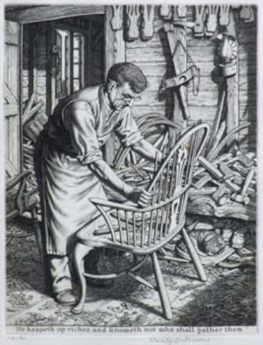 Lot 359 - Stanley Anderson, The Chair Maker, etching