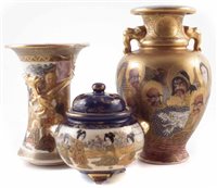 Lot 16 - Three Japanese Satsuma vases