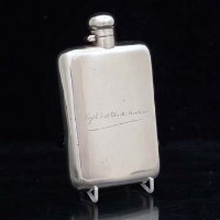 Lot 376 - Silver hip flask