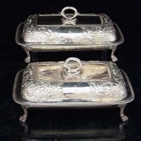 Lot 379 - Pair silver entree dishes by P & W Bateman
