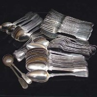 Lot 386 - Composite part set of silver cutlery.