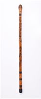 Lot 288 - Chinese bamboo carved walking cane.