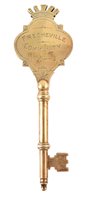 Lot 27 - Two silver gilt presentation keys in cases dated 1937 and 1938