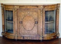 Lot 901 - Victorian walnut credenza with two keys.