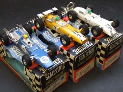 Lot 134 - Three boxed Scalextric Race Tuned cars