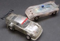 Lot 170 - Two French Scalextric Clear plastic cars   a C105