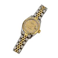 Lot 90 - Ladie's Oyster Perpetual Datejust stainless steel and yellow gold Rolex bracelet watch