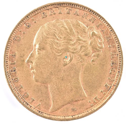 Lot 12 - 1887 Queen Victoria gold sovereign.