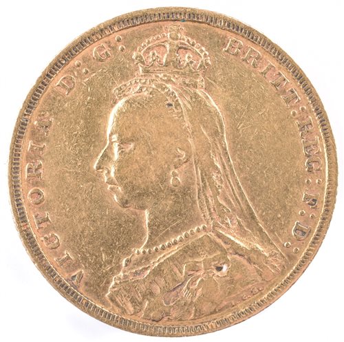 Lot 13 - 1889 Queen Victoria gold sovereign.