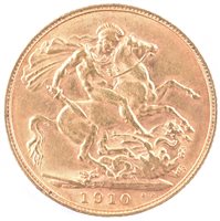 Lot 14 - 1910 King Edward VII gold sovereign.