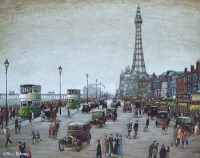Lot 57 - Arthur Delaney, The Golden Mile and The Tower, Blackpool, oil
