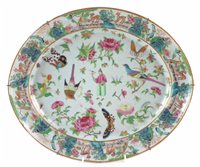 Lot 78 - A Chinese oval plate painted in a Cantonese palette