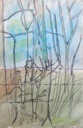 Lot 140 - John Bratby, Trees at Hawkhurst, watercolour
